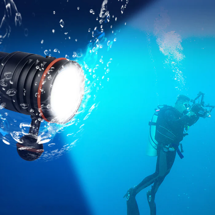TrustFire DF50 Dive Light - 6500LM LED, USB Rechargeable, 70M Waterproof, Multi-Color Lights(PURCHASE TO GET 20% OFF)