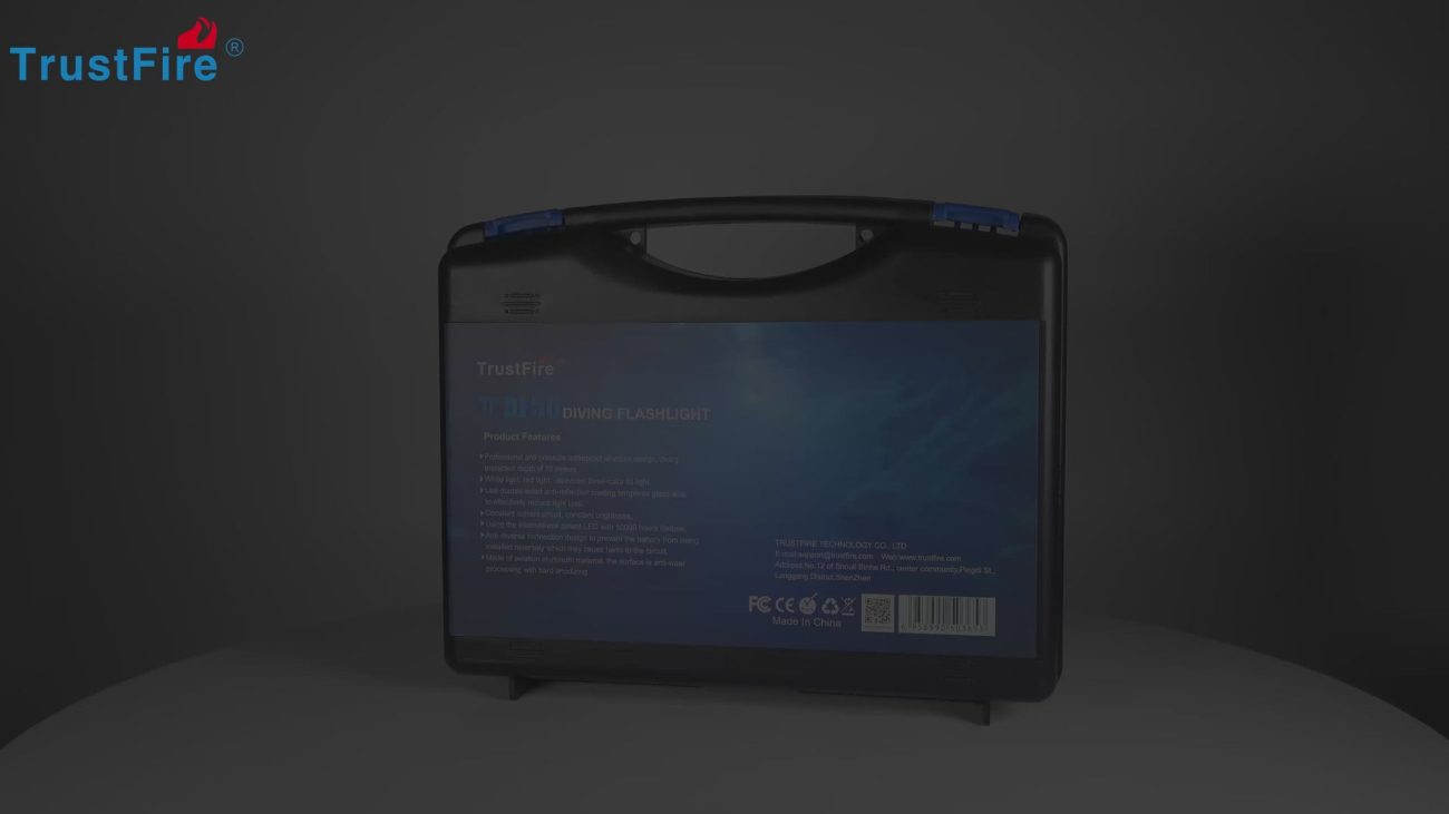 TrustFire DF50 Dive Light - 6500LM LED, USB Rechargeable, 70M Waterproof, Multi-Color Lights(PURCHASE TO GET 20% OFF)