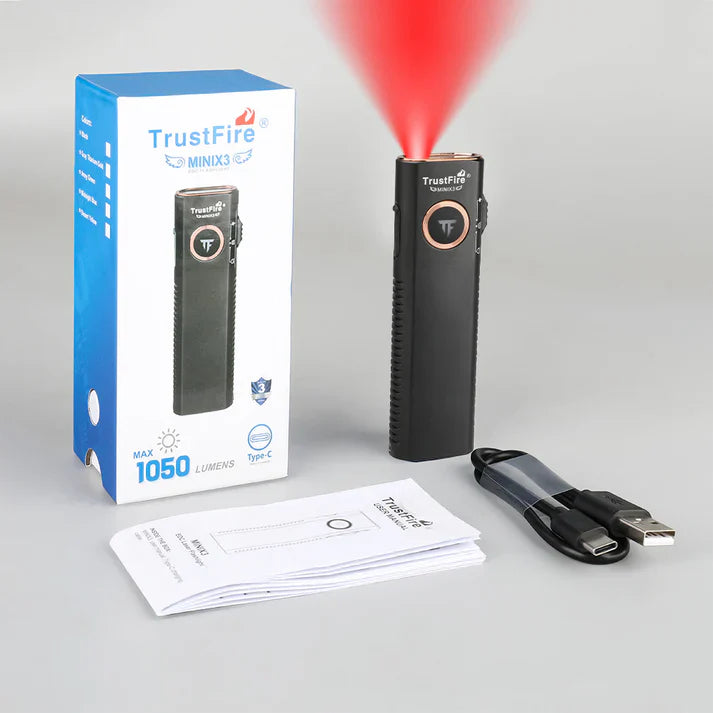 Black-TrustFire Mini X3 EDC Multi-Function Flashlight Available with white light, flood light, green laser, and UV or red light options(GET 20% OFF AND A GIFT WITH YOUR PURCHASE)
