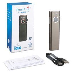 Gray Titanium Gold-TrustFire Mini X3 EDC Multi-Function Flashlight Available with white light, flood light, green laser, and UV or red light options(GET 20% OFF AND A GIFT WITH YOUR PURCHASE)