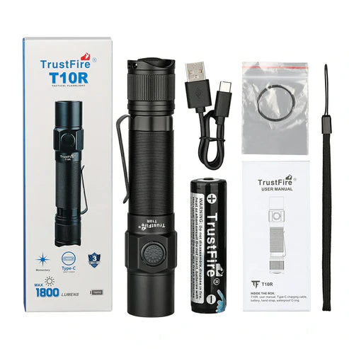 TrustFire T10R Rechargeable Flashlight 1800 Lumens