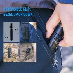 TrustFire T11R Rechargeable LED Tactical Flashlight, 1800 Lumens, Waterproof, Dual Switch, 22 Hours Battery Life